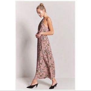 💫 Pink Floral Halter Maxi Dress